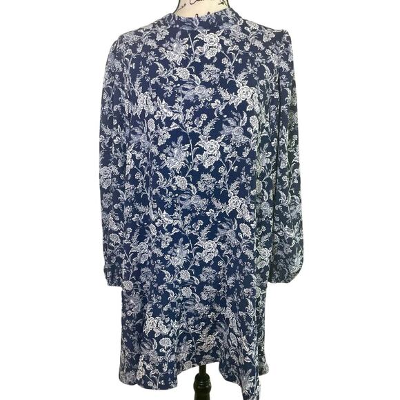 SMITH & QUINN DRESS THE L.A. BOUQUET NAVY BLUE SZ XL LONG SLEEVE SOPHISTICATED - Picture 5 of 16